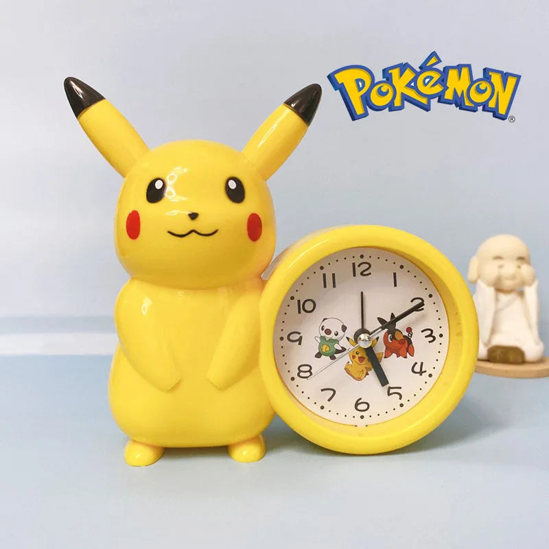 Horloge Pokemon, figurines de dessin animé Pikachu Catoon, modèle Kawaii, jouet de décoration d'action, pointeur d'alarme pour enfants, montre cadeau pour étudiants
