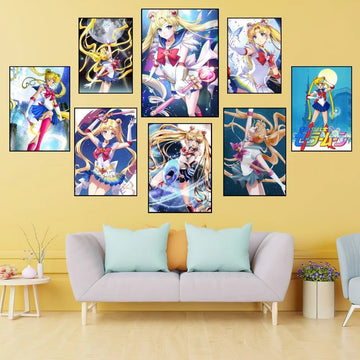 Anime S-Sailor Cute Moon Poster Prints Wall Painting Bedroom Living Room Decoration Office Home