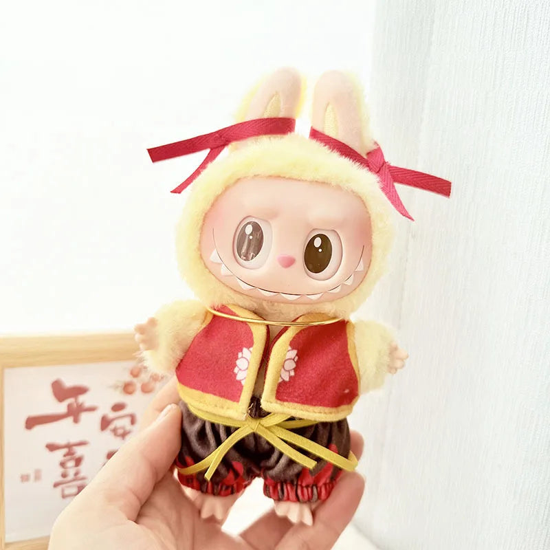 Clothes For Labubu 17cm II Idol Dolls Sitting Party The Monster Outfit Accessories Clothing DIY Gift Nezha Qiankun Circle FF13A