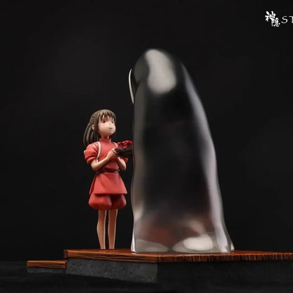 12 cm Original Action Spirited Away Ogino Chihiro/No Face Man Anime Figur Authentische Peripherie Skulptur Statische Zustand Modell Spielzeug