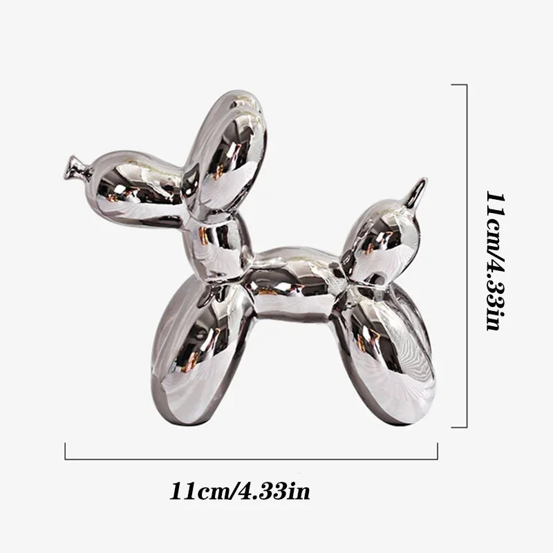 ERMAKOVA 11cm Creative Balloon Dog Abstract Ceramic Ornament Sculpture Study Room Statue Home Office Accessories Decoration Gift