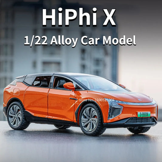 1:22 HiPhi X Rolls-Royce Wraith Alloy Cars Models Doors Opened New Energy Tram Sound Light Miniature Car Boys Collection Gifts