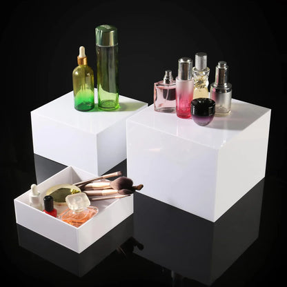6Pcs Acrylic Display Stands with Hollow bottoms Food Risers Buffer Risers for Food Flower Arrangements Dessert Cake Cosmetics