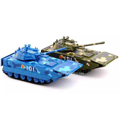 1:32 Amphibious Tank Cars Models Toys Wheel Shock Absorption Armored Miniature Vehicles Light Sound T99A Tanks for Kids Gifts