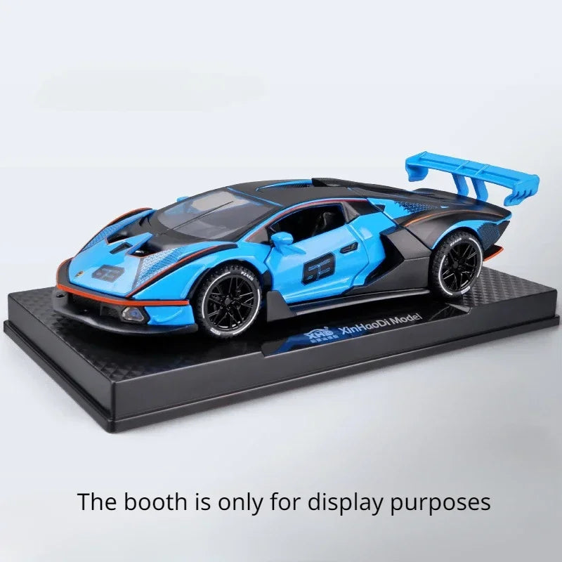 1:32 Scale Lambor SCV12 Alloy Car Toy Metal Diecast Model Vehicle with Light Sound Pull Back Function Sport Car for Boy Gifts