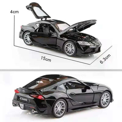 1:32 GR Supra Alphard Miniature Supercar Toy Models Alloy Diecast Sports Cars Pull Back Doors Opened Sound Light Collection Toys