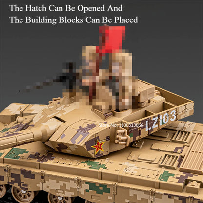 1/32 Scale T99A Main Battle Tank Spray Version Car Model Toy Metal Diecasting with Light Music Toys Kids Birthday Collect Gifts