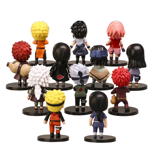 12pcs/set Anime Naruto Shippuden Hinata Sasuke Itachi Kakashi Gaara anime figure Q Version PVC Figures Toys Dolls Kid Gift