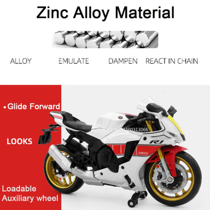 1:12 Yamaha YZF-R1M Motorcycle Alloy Diecast Models Toys Cars Loadable Auxiliary Wheel Off-road Motorcycles Model for Boy Gifts
