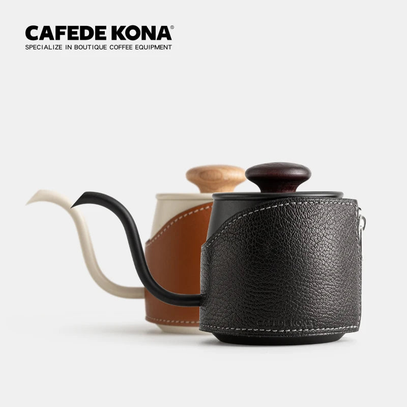 Mit dem grifflosen kleinen Tropfkessel CAFEDE KONA können Sie die Kaffeekanne 360 ​​ml flexibler und einfacher zubereiten