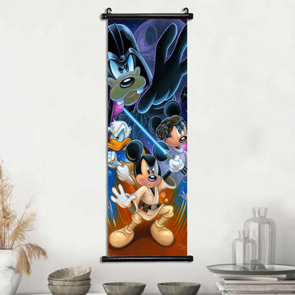 Disney Mickey Mouse Wallpaper Wall Artwork Canvas Hanging Scroll Poster Painting Print Home Decoration Art Child Birthday Gift