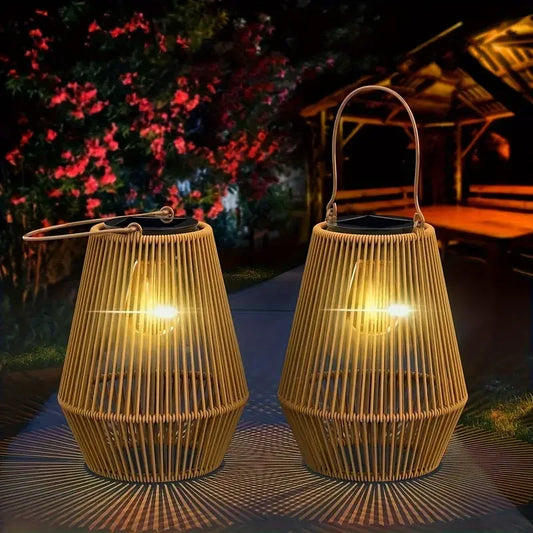1PCS/2PCS solar lights,outdoor waterproof solar lights,outdoor suspended solar woven lights,garden,courtyard and lawn decoration