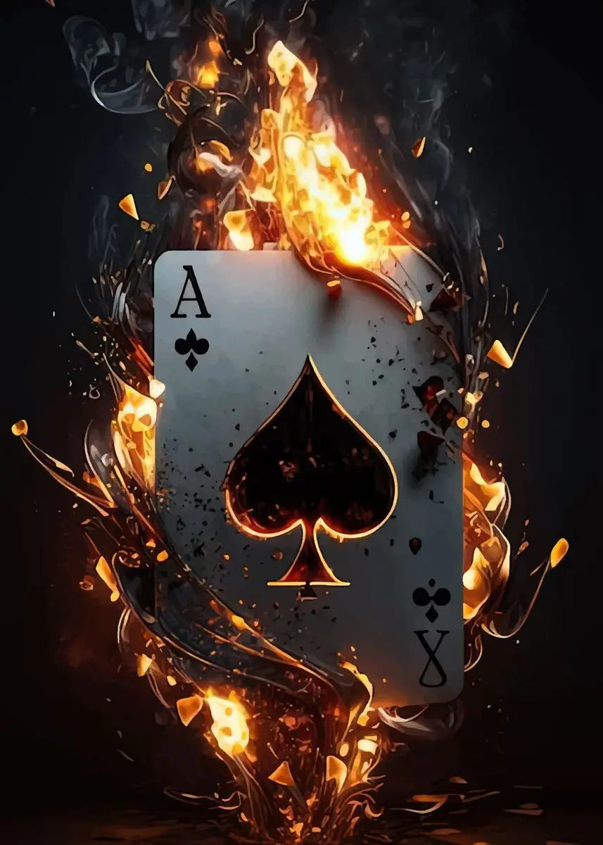 Modern Playing Card On Fire Posters Canvas Paintings And Prints Pictures Wall Art For Living Room Home Decor Frameless No Lights