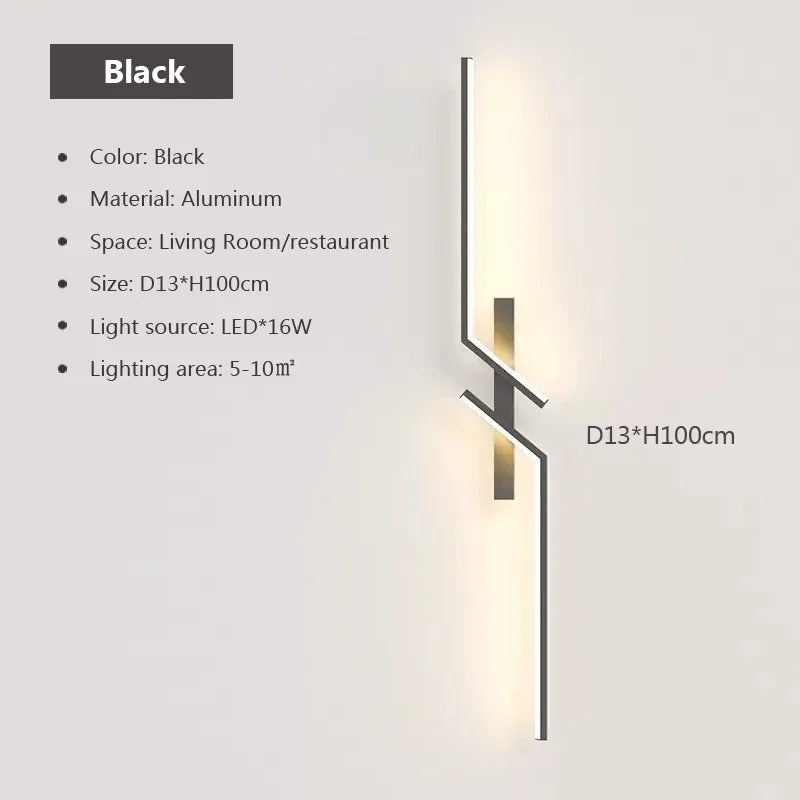 Modern LED Wall Lamp for Living Room TV Sofa Lobby Background  Bedroom Bedside Wall Lights Indoor Sconce Decor Lighting Fixture