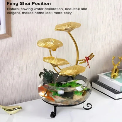 Flowing Water Ornaments Ornaments Circulating Water Glass Living Room Study Porch Decor Flowing Water Lucky Fish Tank Humidifier