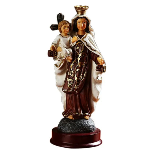 Resin Madonna Blessed Saint Virgin Our Lady of Mary Statue Figure Christ Tabletop Statue Figurine Resin Ornament