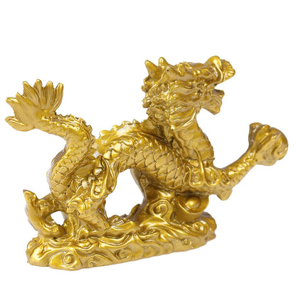 1Pc Good Lucky Golden Dragon Chinese Zodiac Twelve Statue Gold Dragon Statue Animals Sculpture Figurines Desktop Decoration