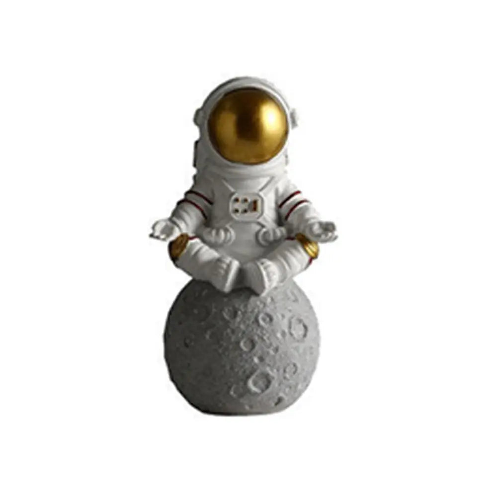 Astronaut Figurines Christmas Resin Spaceman Moon Sculpture Decorative Cosmonaut Statues Miniatures Gift for Kids Toy Home Decor