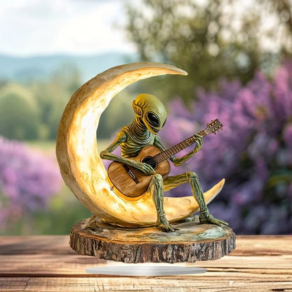 1 Bohemian Ornament/Alien Moon Guitarist Acrylic Sculpture/Tabletop Decoration