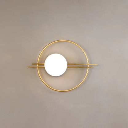 Modern led Wall Lamp Gold/Black Round Wall Light Creative Background Wall Lamps Bedroom Bedside Living Room LED Wall Sconce Lamp