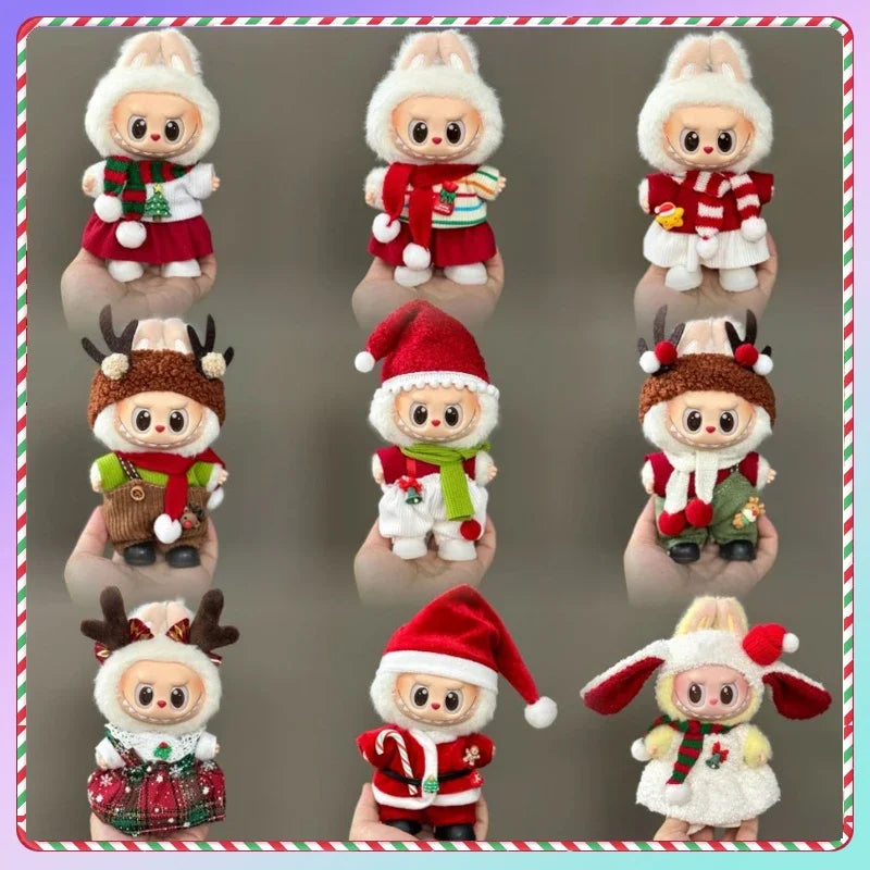 Christmas Gifts For LaFu Fu Clothes Christmas Deer Set Red Festive Outfit For 1 2 3 Outfit Holiday Gift