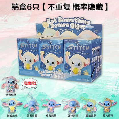 Copy Disney Stitch Eat Something Before Sleep Series Vinyl Blind Box Kawaii Stitch Figure Blind Box Desk Decor Ornament Gift