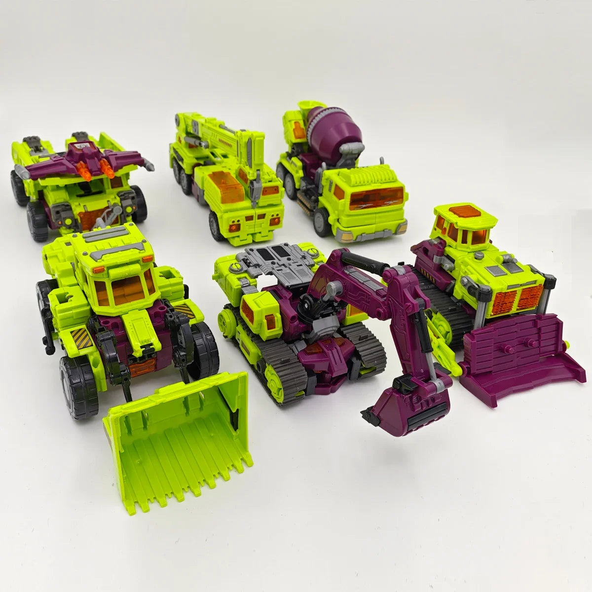 NBK 3349 Transformation Toy Devastator 6in1 Combiner Robot Action Movie Figures Model Bulldozer 42cm Oversize Deformation Car