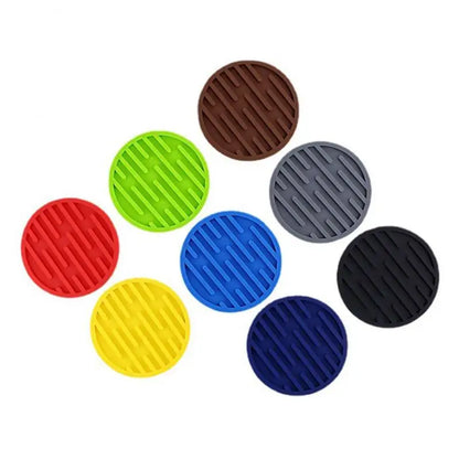 Silicone Tea Cup Mat Heat Resistant Coaster Round Colorful Placemat Beverage Holder Pad Tableware Table Mat Kitchen Accessories