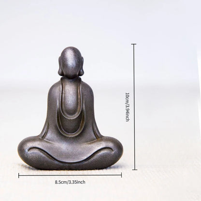 Chinese Buddha Statue Ornaments Zen Ornament Studydecoration Tea Pet Imitation Cast Iron Handmade Home Modern Art Figurine Decor