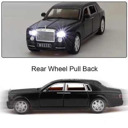 1:24 Rolls Royce Phantom Cullinan Mansory Cars Toys Miniature Models Light Music Pull Back 6 Doors Opened Vehicles Kids Gifts