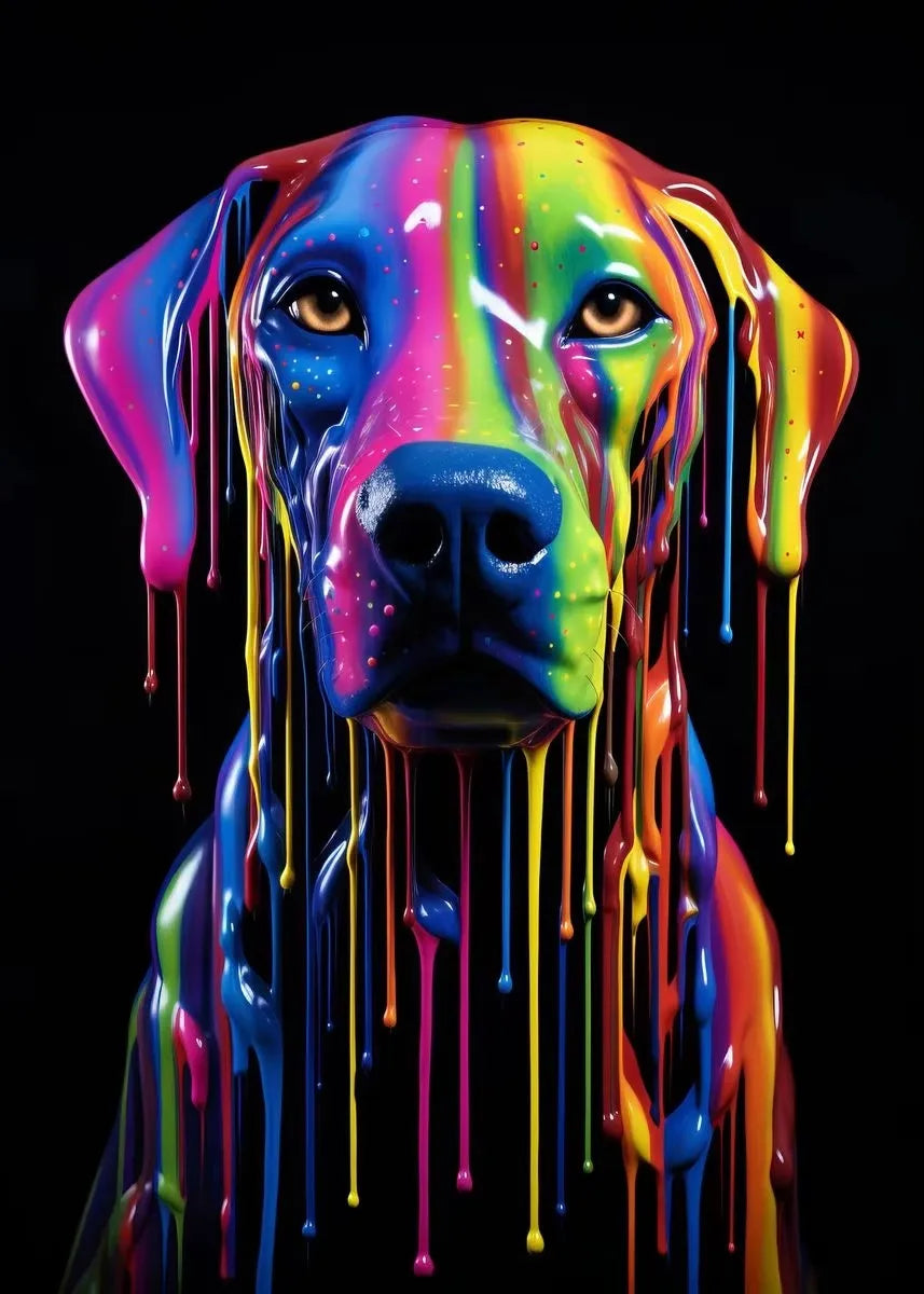 Animals With Paint Canvas Painting Rainbow Dog Sea Otter Elephent Poster Canva Prints HD Pictures Frog Animal Wall Art Unframed