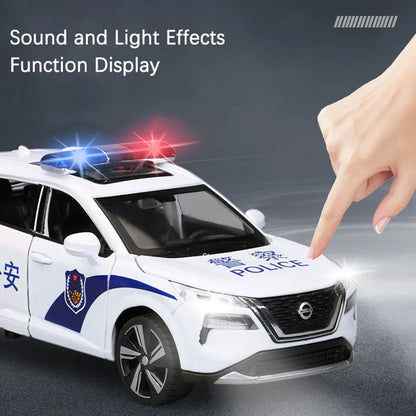 1:32 Scale Nissan X-TRAIL Models Toys Police Cars Alloy 6 Doors Opened Miniature Vehicles Pull Back Car Toy Children's Day Gifts
