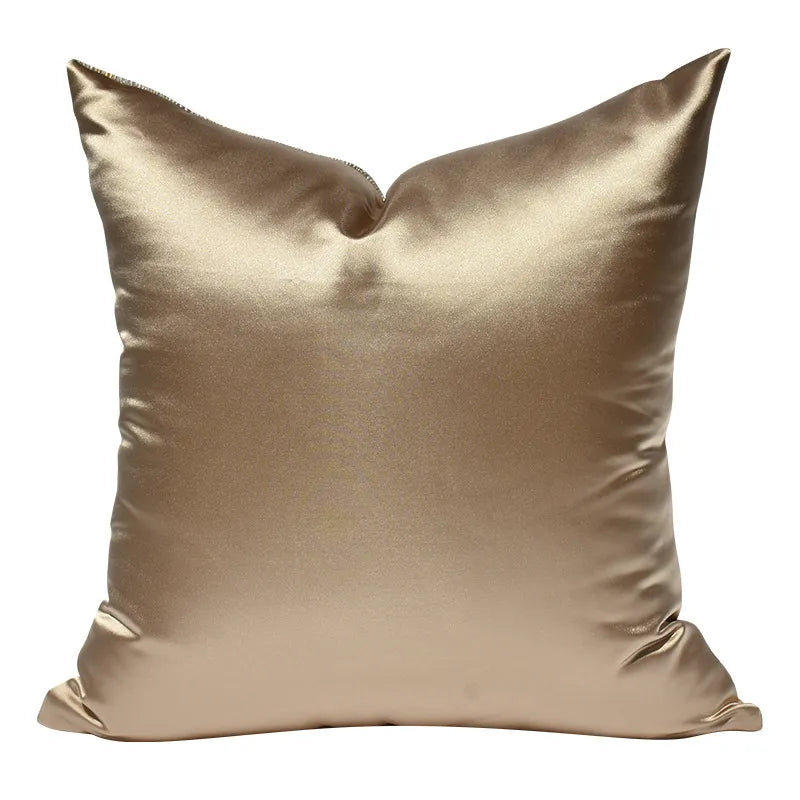 Housse de coussin de canapé dorée de luxe, taie d'oreiller moderne grise pour salon, décoration européenne, rectangulaire, 20x20