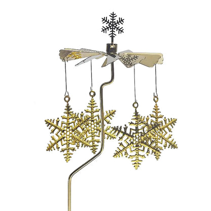 Golden Rotating Candlestick Holder Carousel Revolving Candle Tray Candle Holder for Romantic Wedding Party Bedroom Decoration