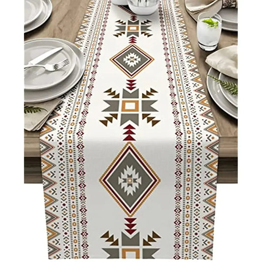 Southwest Native American Indian Linen Table Runner Party Decor Multicolor Boho Style Table Runners Kitchen Dining Table Decor
