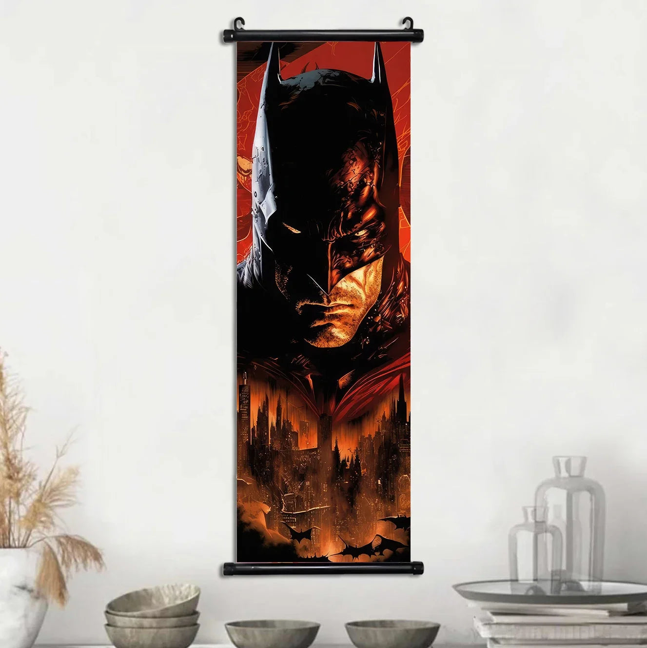 DC Batman Hanging Scroll Poster Movie Wallpaper Wall Artwork Canvas Painting Home Decoration Art Print Bedroom Decor Gift