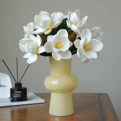 33CM New Chinese Style Artificial 3-Branch Bundle Magnolia Flower Home Decoration Living Room Dining Table Decoration