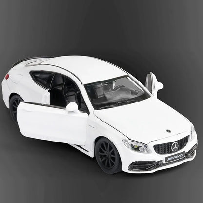 1:32 Alloy C63S GT63S Cars Models Diecast Toys Doors Opened Miniature Vehicles Rubber Tires Light Music Car Boys Xmas Gifts