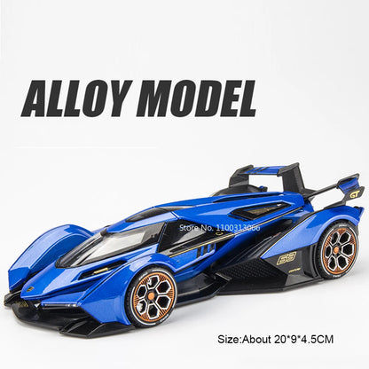 1:22 Lambor V12 GT P1 GTR Toys Models Alloy Diecast Cars Doors Opened Sports Car Rubber Tires Miniature Vehicle Toddler Gifts