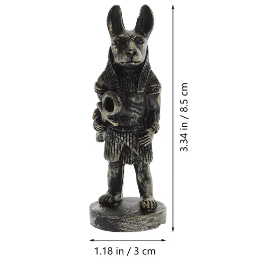 5 Pcs Sanctuary Ornament Egyptian Dog Decor Decorate Miniature God Figurines Resin Animal
