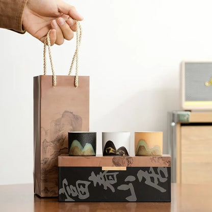 Tea Cup, Chinese Style Ceramic Retro Master Cup Single Cup Household Tea Cup Remote Mountain Tea Set Gift Giving