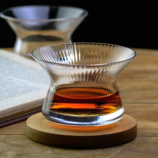 Limited The HANYU Glass Japanese Edo Kiriko Spinning Whiskey Glasses Collection Crystal Whisky Cup Wood Gift Box Brandy Snifters