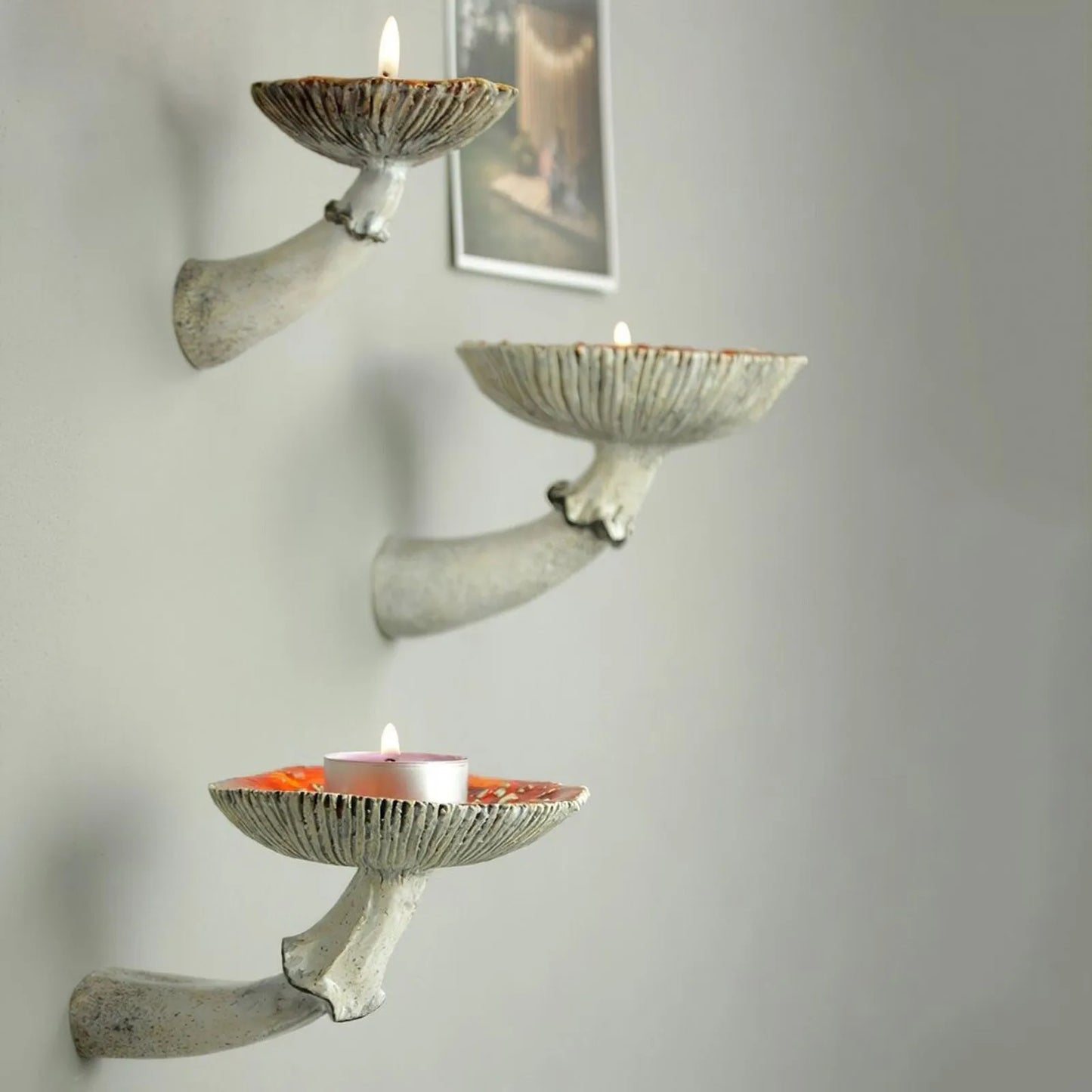 Étagère suspendue en forme de champignon, cadre de décoration en forme d'amanite, étagère flottante, 3 tailles, support de rangement mural suspendu, ornements de maison