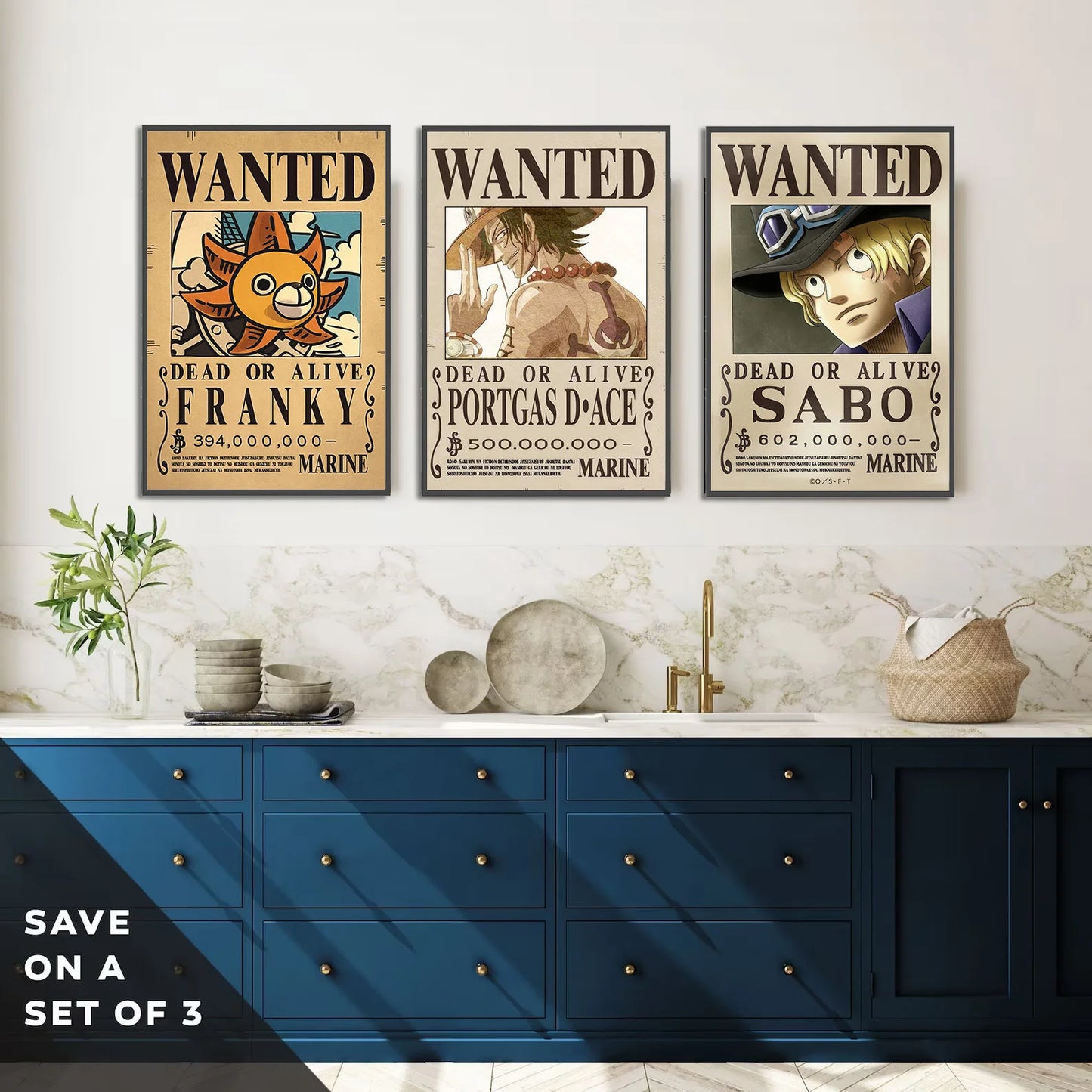 One Piece Self-adhesive Poster Bounty Order Luffy Wallpapr Ace Figures Nami Home Decoration Painting Anime Zoro Wall Art Sanji