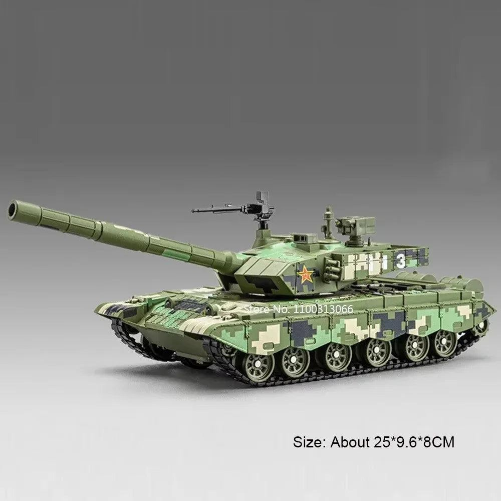 1:32 Amphibious Tank Cars Models Toys Wheel Shock Absorption Armored Miniature Vehicles Light Sound T99A Tanks for Kids Gifts