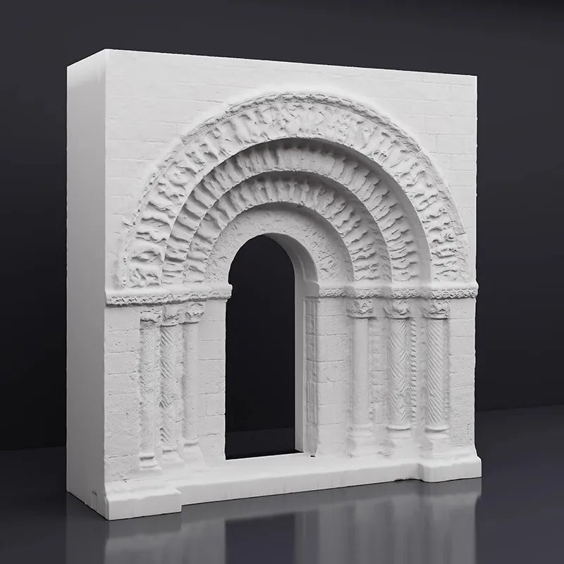 Gothic Cathedral Arch Plaster Relief Sculpture Nordic Home Decor 3D Art Decorative Artworks Interior Arch Relief Home Decor