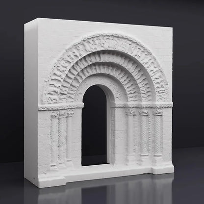 Gothic Cathedral Arch Plaster Relief Sculpture Nordic Home Decor 3D Art Decorative Artworks Interior Arch Relief Home Decor