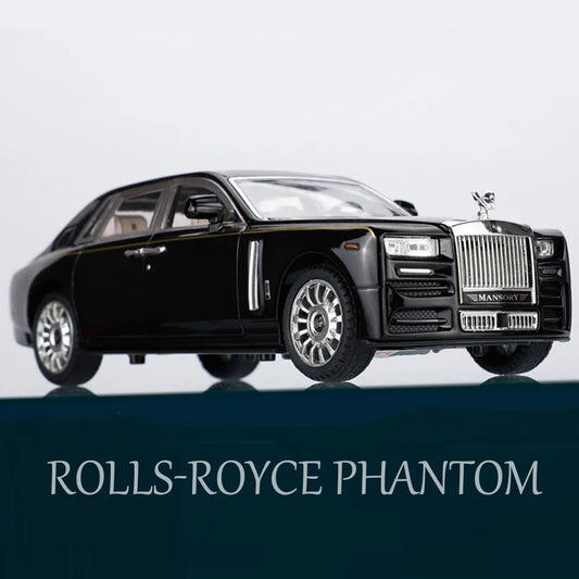 1:24 Mansory Rolls-Royce Phantom HONGQI HS9 Models Toys Cars Wheel Pull Back Miniature Car 6 Doors Opened Vehicles Kids Gifts