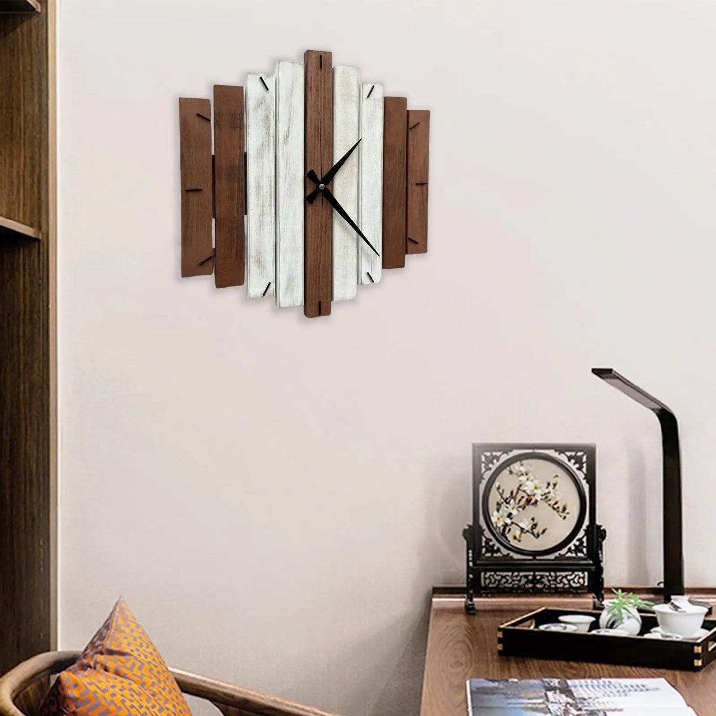 Horloge murale moderne en bois de 12 pouces, bricolage, pointeur à Quartz, suspension silencieuse, Steampunk pour bureau, hôtel, maison, décors de salon