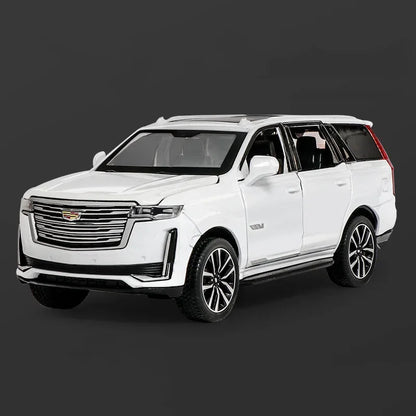 1:32 Escalade Cars Models Toys Rubber Tires Miniature Vehicles with Light Music Wheel Pull Back Toy Car for Child Adult Gifts